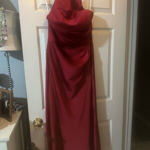 Elegant One Shoulder Red Evening Dress